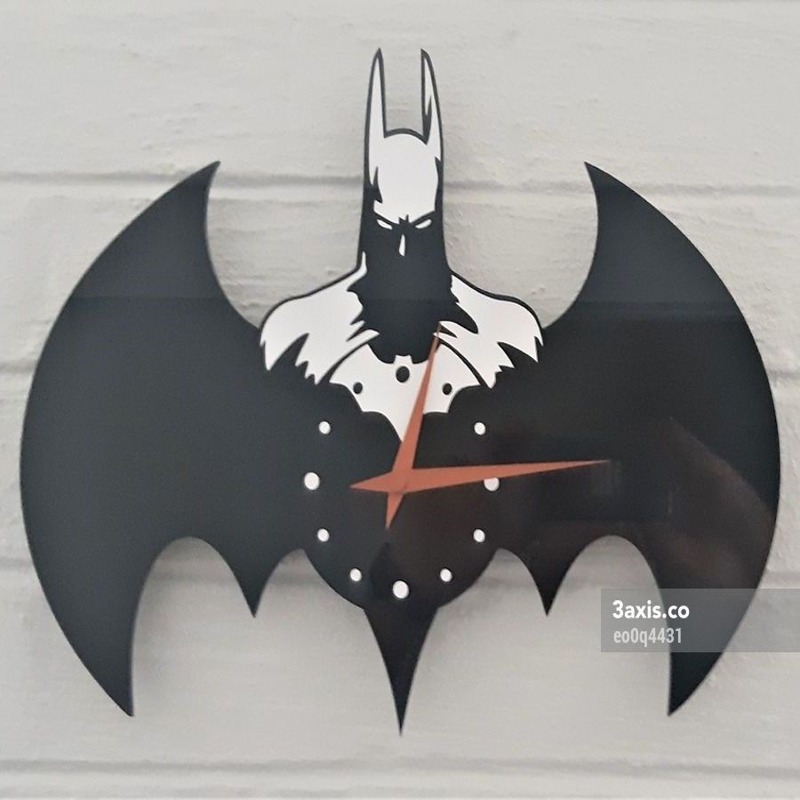 طرح فایل AI ساعت بتمن مناسب برای استفاده در دستگاه های cnc چوب و cnc لیزر - laser cut batman clock ai file