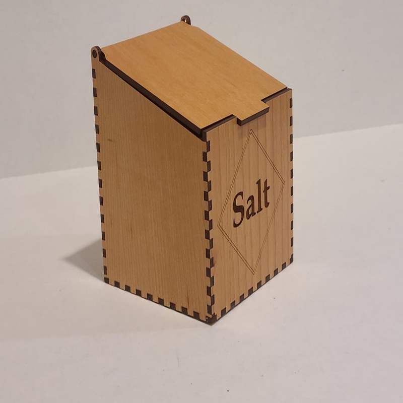 طرح جعبه نمک مناسب برای استفاده در دستگاه های cnc چوب و cnc لیزر - laser cut salt box svg file