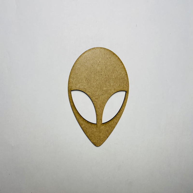 طرح سر موجود فضایی طرح چوبی ناتمام مناسب برای استفاده در دستگاه های cnc چوب و cnc لیزر - laser cut alien head cutout unfinished wooden shape cdr file