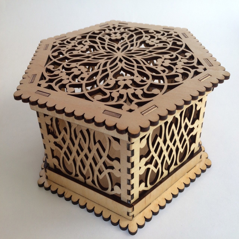 طرح جعبه جواهرات چوبی مناسب برای استفاده در دستگاه های cnc چوب و cnc لیزر - laser cut wooden jewelry box cdr file