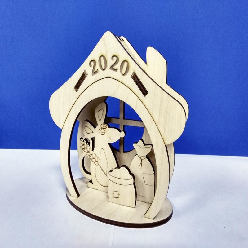 طرح خانه با ماوس ۲۰۲۰ مناسب برای استفاده در دستگاه های cnc چوب و cnc لیزر - laser cut layout house with mouse 2020 cdr file