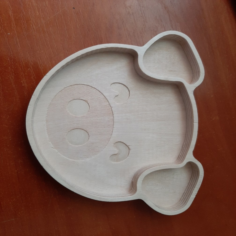 طرح بشقاب خوک چوبی به شکل حیوانات - مناسب برای استفاده در دستگاه های cnc چوب و cnc لیزر - laser cut pig plate wooden animal shaped plate cdr file