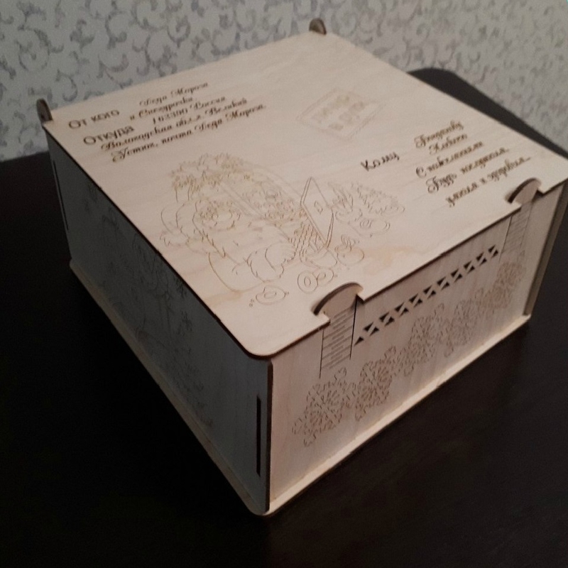 طرح جعبه کادویی تخته سه لا با درب مناسب برای استفاده در دستگاه های cnc چوب و cnc لیزر - laser cut plywood gift box with lid cdr file