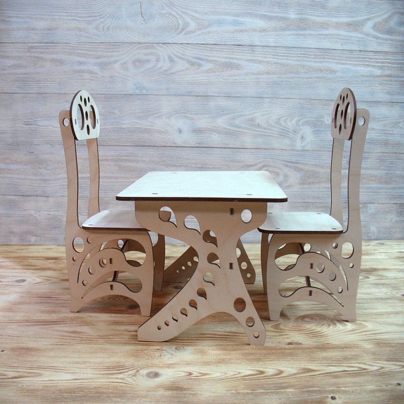 طرح صندلی و میز مدرسه مناسب برای استفاده در دستگاه های cnc چوب و cnc لیزر - laser cut chair and school desk cdr file