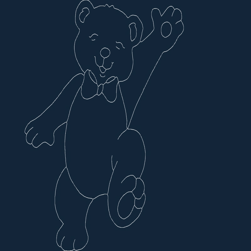طرح تد رقصان مناسب برای استفاده در دستگاه های cnc چوب و cnc لیزر - dancing ted dxf file