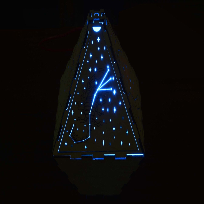 طرح چراغ صورت فلکی مناسب برای استفاده در دستگاه های cnc چوب و cnc لیزر - laser cut constellation light cdr file