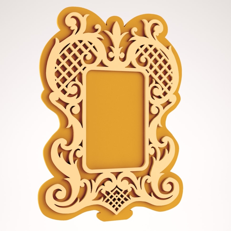 طرح قاب آینه دیواری طرح قلب مناسب برای استفاده در دستگاه های cnc چوب و cnc لیزر - laser cut mirror frame wall decor dxf file