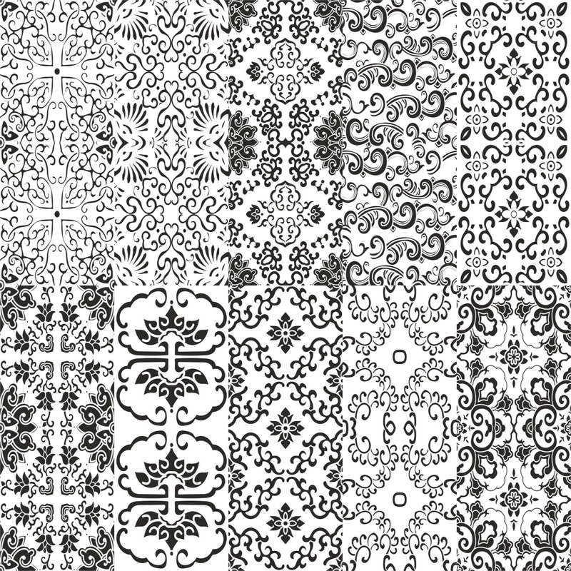 طرح مجموعه وکتور الگوهای چینی مناسب برای استفاده در دستگاه های cnc چوب و cnc لیزر - chinese patterns vector set cdr file