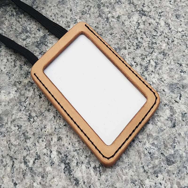 طرح جا کارتی چرمی مناسب برای استفاده در دستگاه های cnc چوب و cnc لیزر - laser cut leather badge holder dxf file