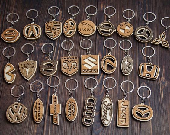 طرح جاکلیدی چوبی ماشین مناسب برای استفاده در دستگاه های cnc چوب و cnc لیزر - laser cut wood car keychains cdr file