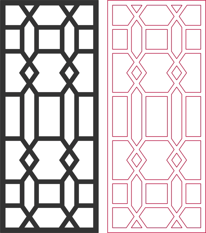 طرح پارتیشن زیبا برای اتاق نشیمن مناسب برای استفاده در دستگاه های cnc چوب و cnc لیزر - beautiful living room partition pattern dxf file