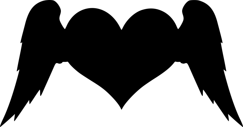 طرح قلب بالدار مناسب برای استفاده در دستگاه های cnc چوب و cnc لیزر - winged heart cdr file