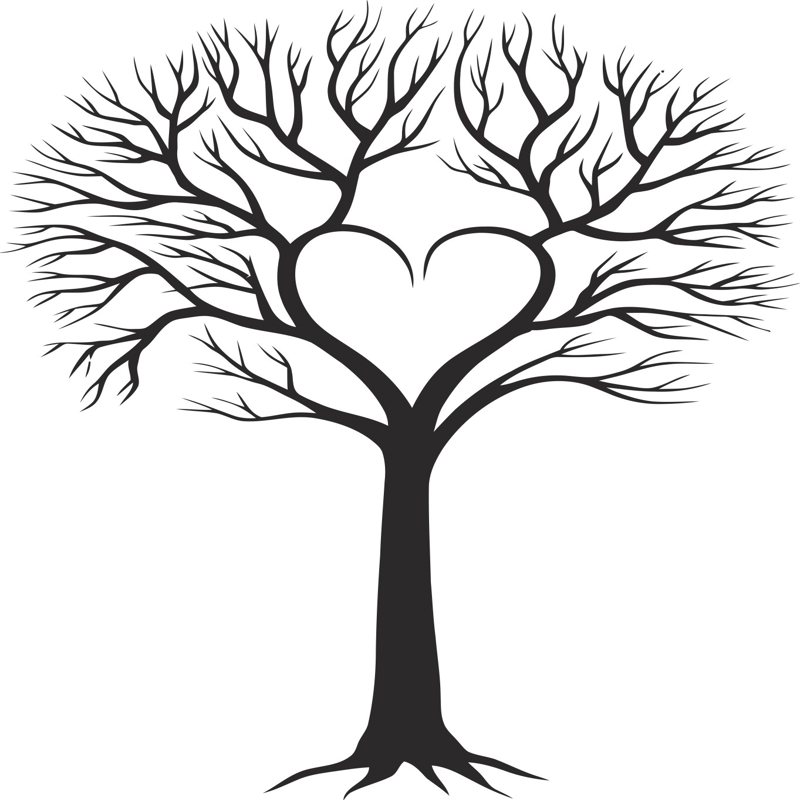 طرح فایل سی دی آر شجره نامه با طرح قلب مناسب برای استفاده در دستگاه های cnc چوب و cnc لیزر - family tree with heart cdr file