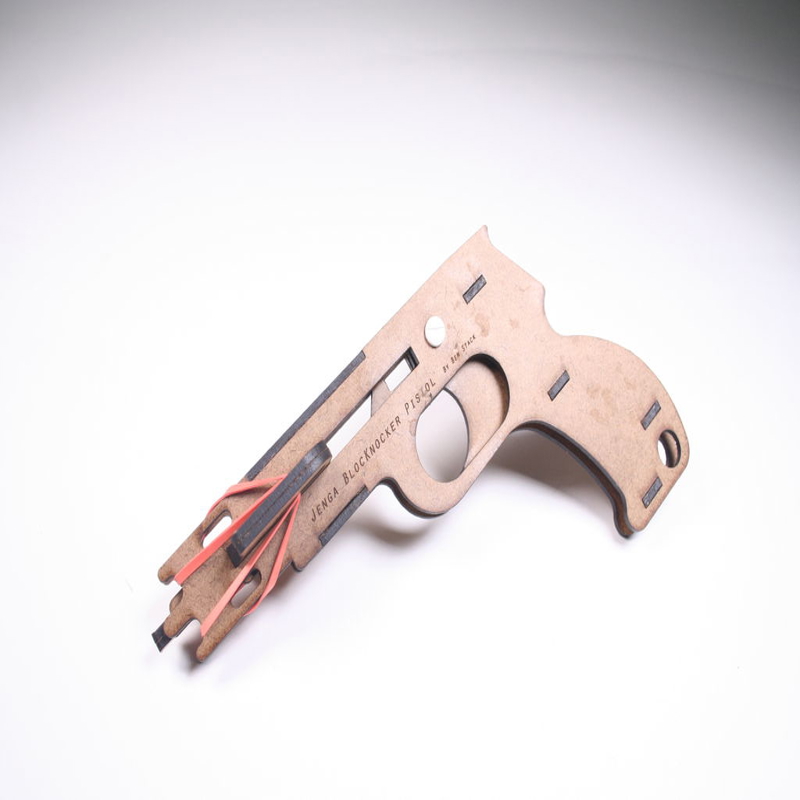 طرح تپانچه چوبی جنگا مناسب برای استفاده در دستگاه های cnc چوب و cnc لیزر - wooden jenga pistol dxf file