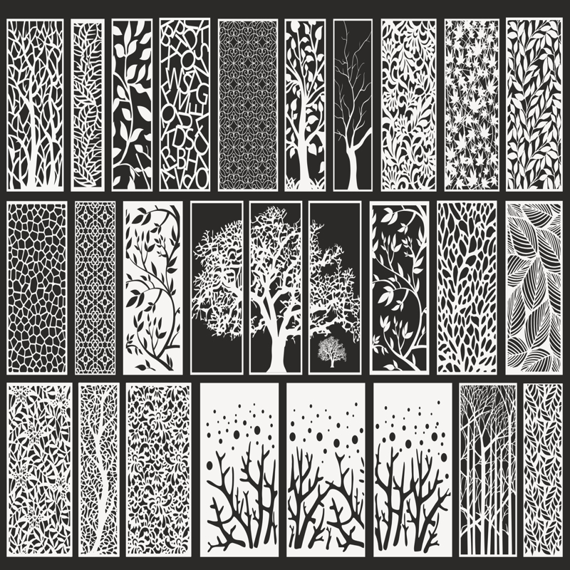 طرح مجموعه تزئینات مناسب برای استفاده در دستگاه های cnc چوب و cnc لیزر - lasercut ornament set cdr file