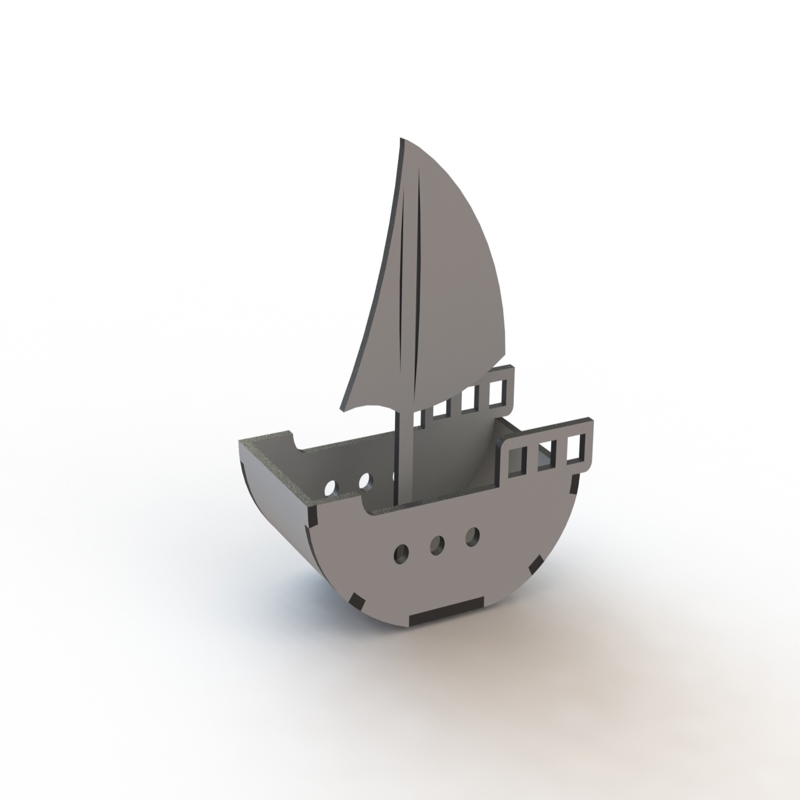 طرح کشتی بادبانی مناسب برای استفاده در دستگاه های cnc چوب و cnc لیزر - sailing ship laser cut cdr file