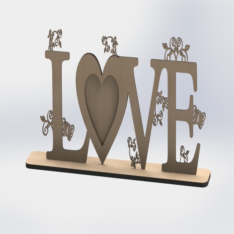 طرح قلب عاشقانه مناسب برای استفاده در دستگاه های cnc چوب و cnc لیزر - love heart laser cut dxf file