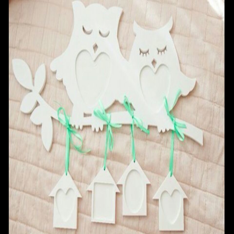 طرح قاب عکس جغدها روی شاخه مناسب برای استفاده در دستگاه های cnc چوب و cnc لیزر - owls on the branch photo frame cdr file