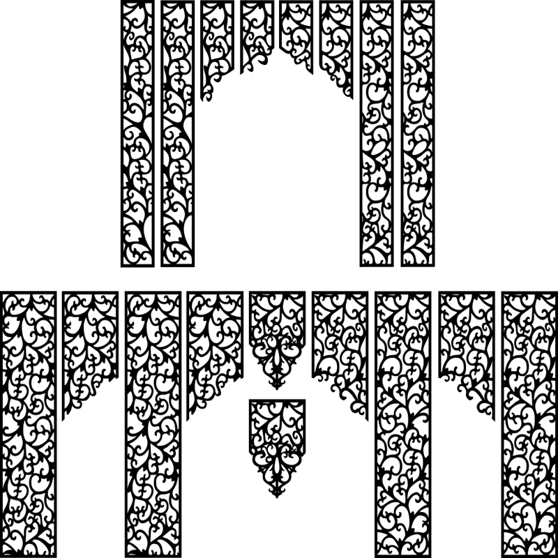 طرح الگوهای پرده عروسی مناسب برای استفاده در دستگاه های cnc چوب و cnc لیزر - wedding screen patterns cdr file