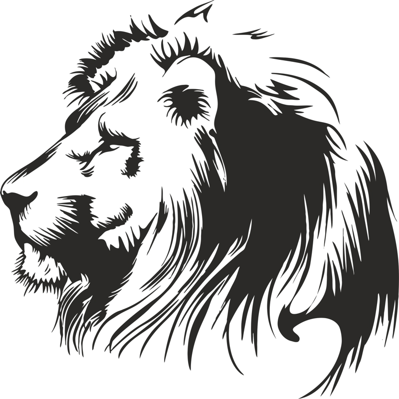 طرح شابلون شیر مناسب برای استفاده در دستگاه های cnc چوب و cnc لیزر - lion stencil cdr file