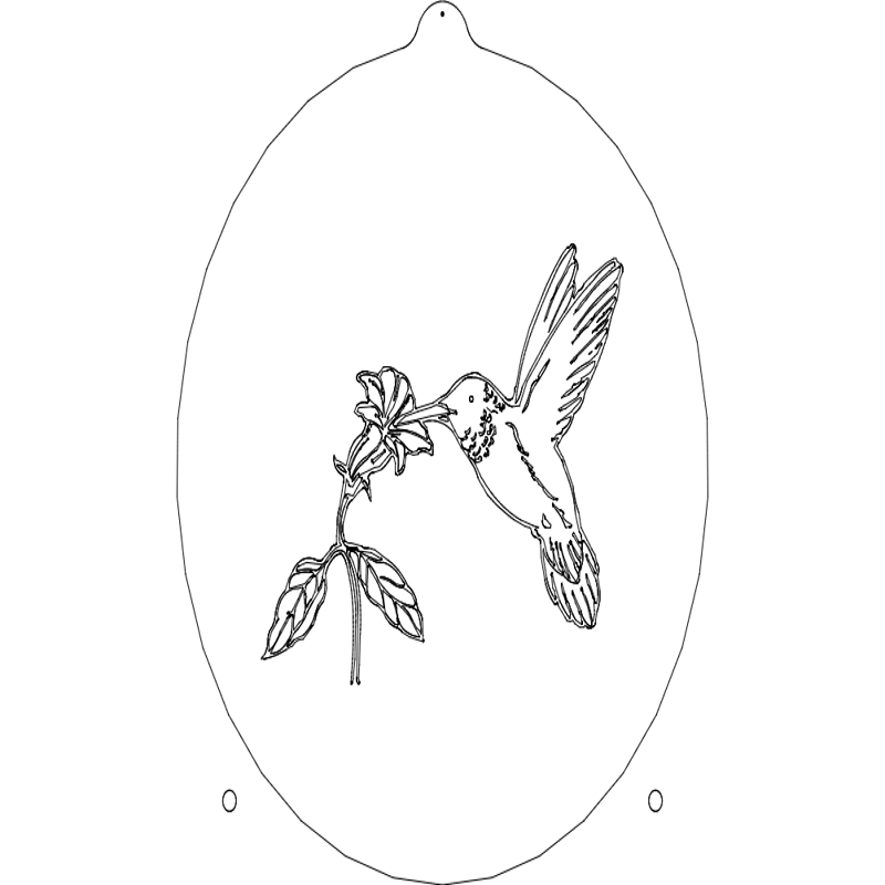 طرح بادبان پرنده مگس خوار مناسب برای استفاده در دستگاه های cnc چوب و cnc لیزر - humming bird sail dxf file