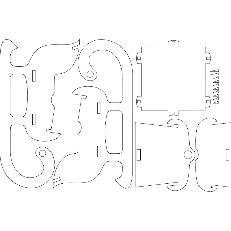 طرح ترینئو مناسب برای استفاده در دستگاه های cnc چوب و cnc لیزر - trineo dxf file