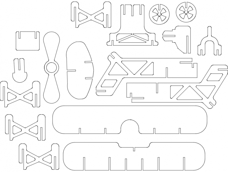 طرح سامولت مناسب برای استفاده در دستگاه های cnc چوب و cnc لیزر - samolot dxf file