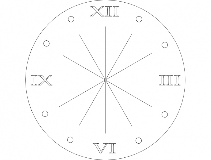 طرح شماره رام ساعت مناسب برای استفاده در دستگاه های cnc چوب و cnc لیزر - clock rom num dxf file