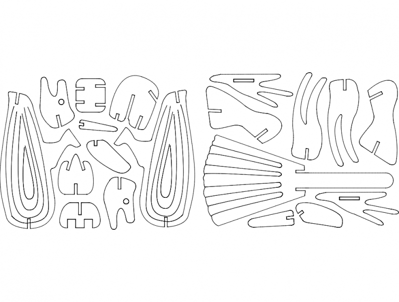 طرح پازل سه بعدی پلیکانو مناسب برای استفاده در دستگاه های cnc چوب و cnc لیزر - pelicano 3d puzzle dxf file