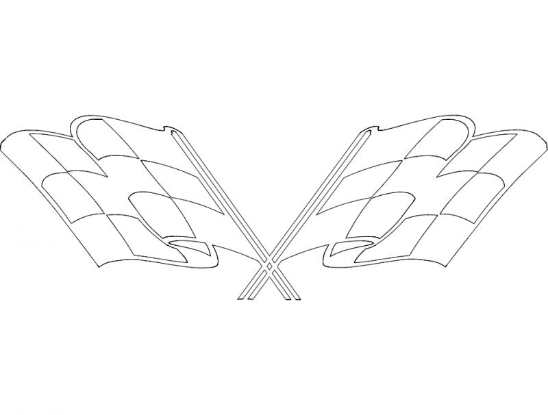 طرح پرچم شطرنجی مناسب برای استفاده در دستگاه های cnc چوب و cnc لیزر - checkered flags dxf file
