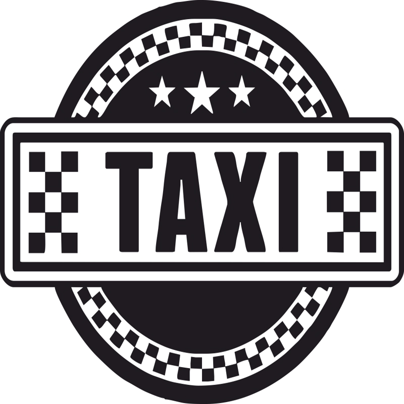 طرح فایل وکتور تابلوی تاکسی طرح دار مناسب برای استفاده در دستگاه های cnc چوب و cnc لیزر - taxi sign vector art cdr file