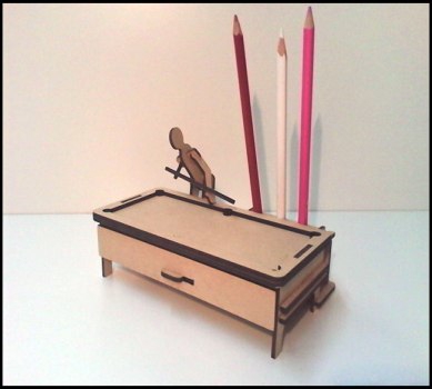 طرح جا خودکاری ویلار مناسب برای استفاده در دستگاه های cnc چوب و cnc لیزر - villar pen holder cdr file