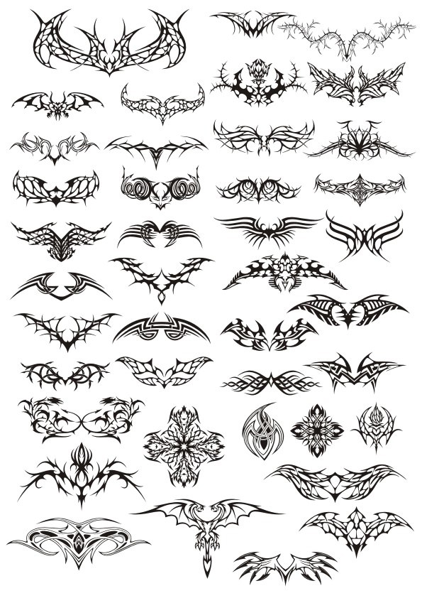 طرح وکتور پک خالکوبی مناسب برای استفاده در دستگاه های cnc چوب و cnc لیزر - tattoos vector pack cdr file