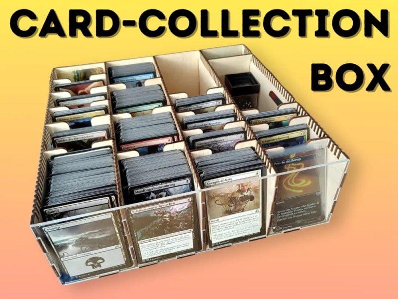 طرح جعبه جمع آوری کارت مناسب برای استفاده در دستگاه های cnc چوب و cnc لیزر - laser cut card collection box