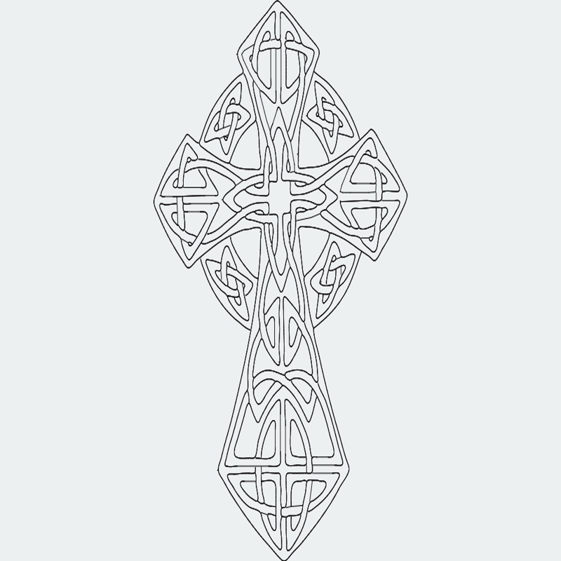 طرح صلیب سلتیک مناسب برای استفاده در دستگاه های cnc چوب و cnc لیزر - celticcross dxf file
