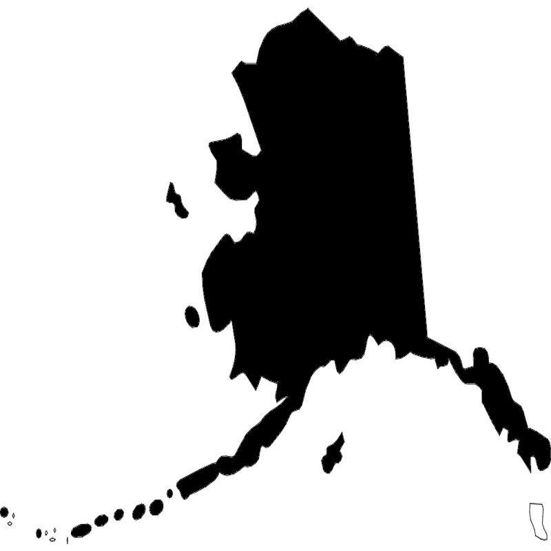 طرح نقشه ایالت آلاسکا آمریکا مناسب برای استفاده در دستگاه های cnc چوب و cnc لیزر - us state map alaska ak dxf file