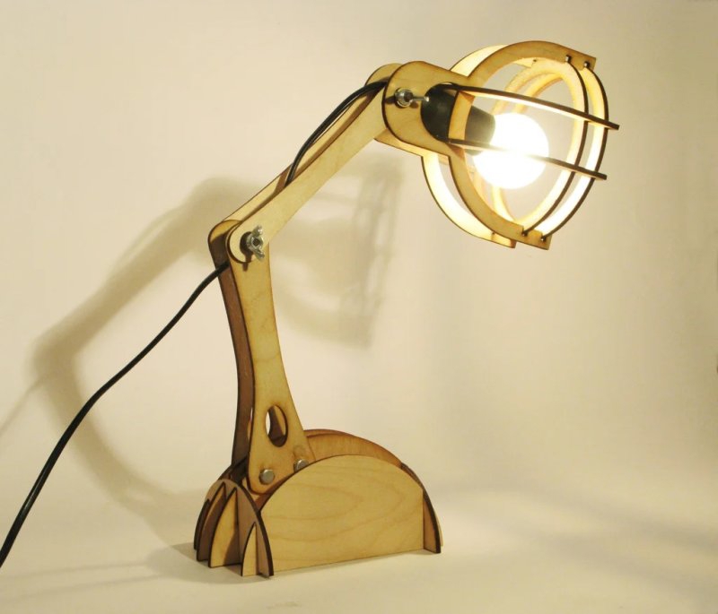 طرح چراغ مطالعه مناسب برای استفاده در دستگاه های cnc چوب و cnc لیزر - laser cut plywood lamp dxf file