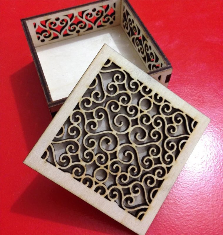 طرح جعبه چوبی با ضخامت ۳ میلی‌متر مناسب برای استفاده در دستگاه های cnc چوب و cnc لیزر - laser cut wooden box 3mm cdr file
