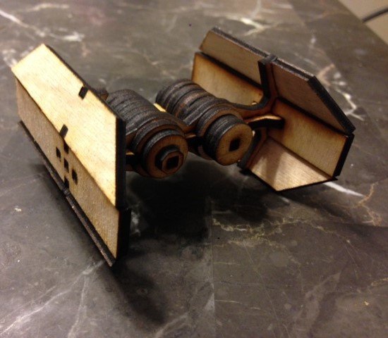 طرح کراوات بمب افکن جنگ ستارگان مناسب برای استفاده در دستگاه های cnc چوب و cnc لیزر - laser cut star wars tie bomber cdr file