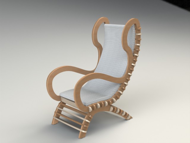 طرح صندلی ۳ فیکس شده و تمیز مناسب برای استفاده در دستگاه های cnc چوب و cnc لیزر - chair 3 fixed clean filat dxf file