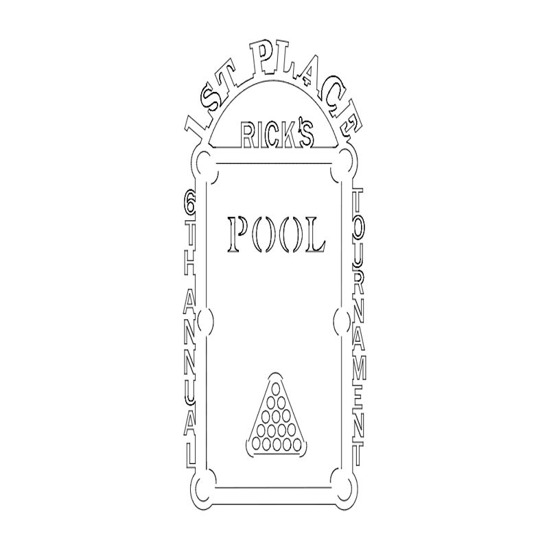 طرح جایزه استخر مناسب برای استفاده در دستگاه های cnc چوب و cnc لیزر - pool trophy dxf file