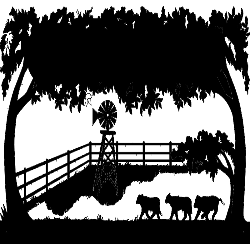 طرح صحنه حیوانات آسیاب بادی مناسب برای استفاده در دستگاه های cnc چوب و cnc لیزر - windmill animals scene dxf file