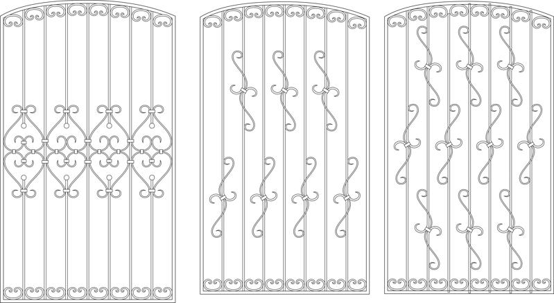 طرح حفاظ پنجره مدرن برای منزل مناسب برای استفاده در دستگاه های cnc چوب و cnc لیزر - contemporary window grill design for home cdr file