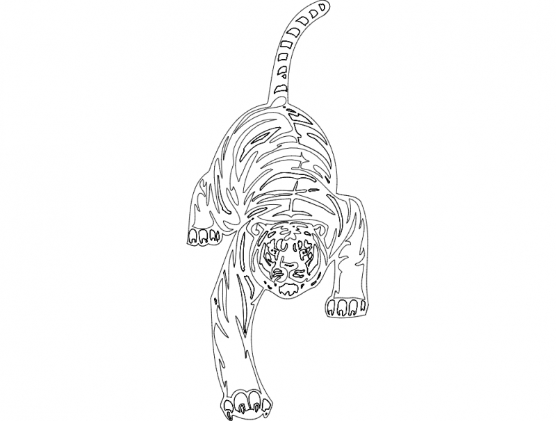 طرح یوزپلنگ نماد حیوانات مناسب برای استفاده در دستگاه های cnc چوب و cnc لیزر - animal mascot cheetah dxf file