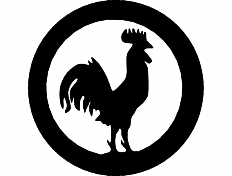 طرح خروس مناسب برای استفاده در دستگاه های cnc چوب و cnc لیزر - rooster dxf file