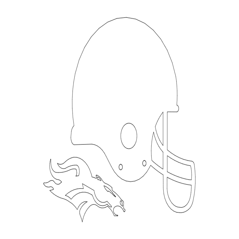 طرح سه بعدی کلاه ایمنی دنور برانکوز مناسب برای استفاده در دستگاه های cnc چوب و cnc لیزر - denver broncos helmet 3d dxf file