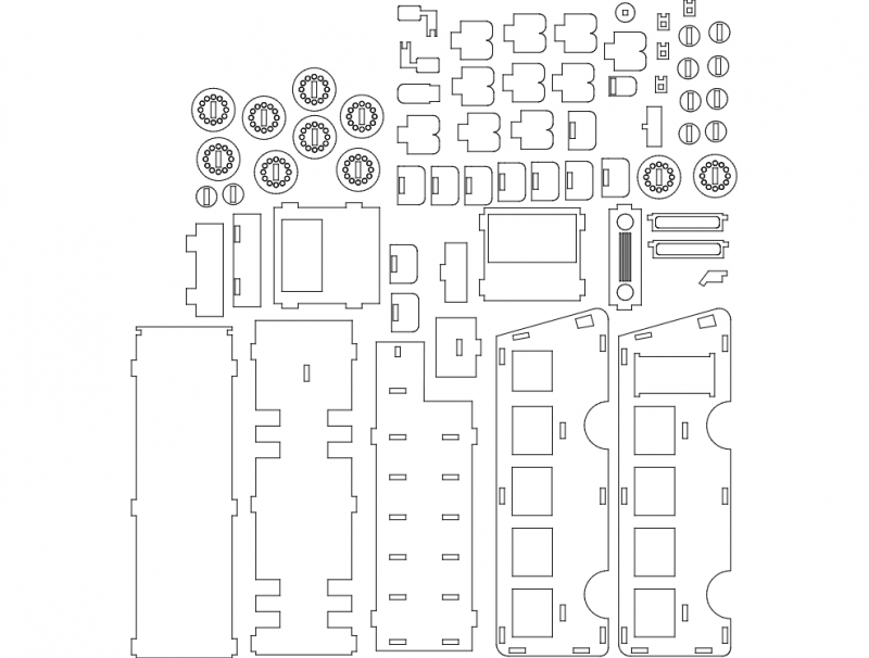 طرح اتوبوس مناسب برای استفاده در دستگاه های cnc چوب و cnc لیزر - bus dxf file