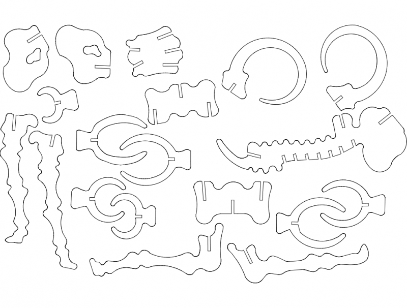 طرح پازل سه بعدی tdm مناسب برای استفاده در دستگاه های cnc چوب و cnc لیزر - tdm 3d puzzle dxf file