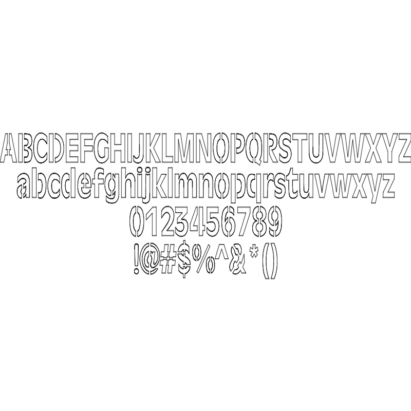 طرح فونت لیزری مناسب برای استفاده در دستگاه های cnc چوب و cnc لیزر - laser font dxf file
