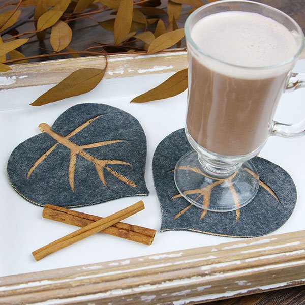 طرح زیرلیوانی برش برگ با لیزر مناسب برای استفاده در دستگاه های cnc چوب و cnc لیزر - laser cut leaf cutout coaster